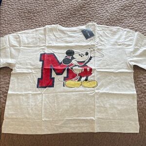 Womens L Gap White Mickey Mouse Graphic Tee